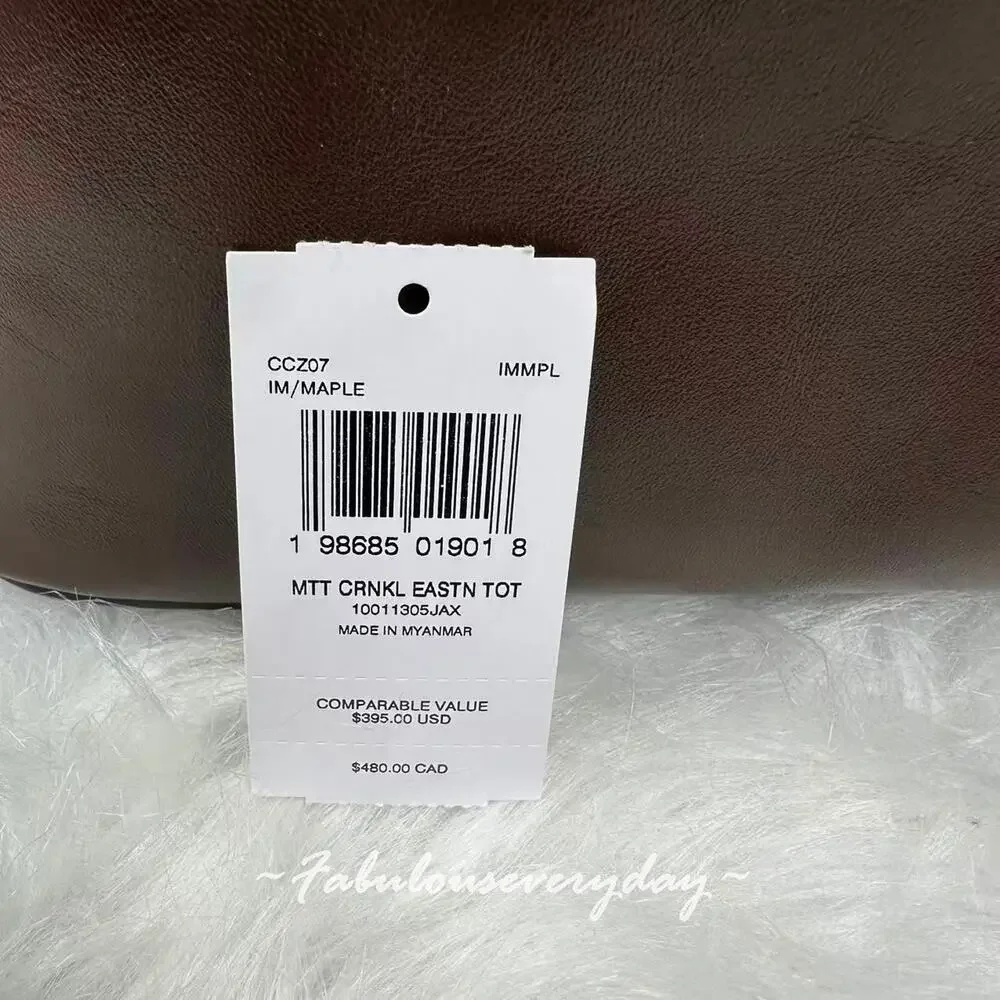COACH Easton Tote Bag In Smooth leather/Gold/Maple CCZ07 NWT